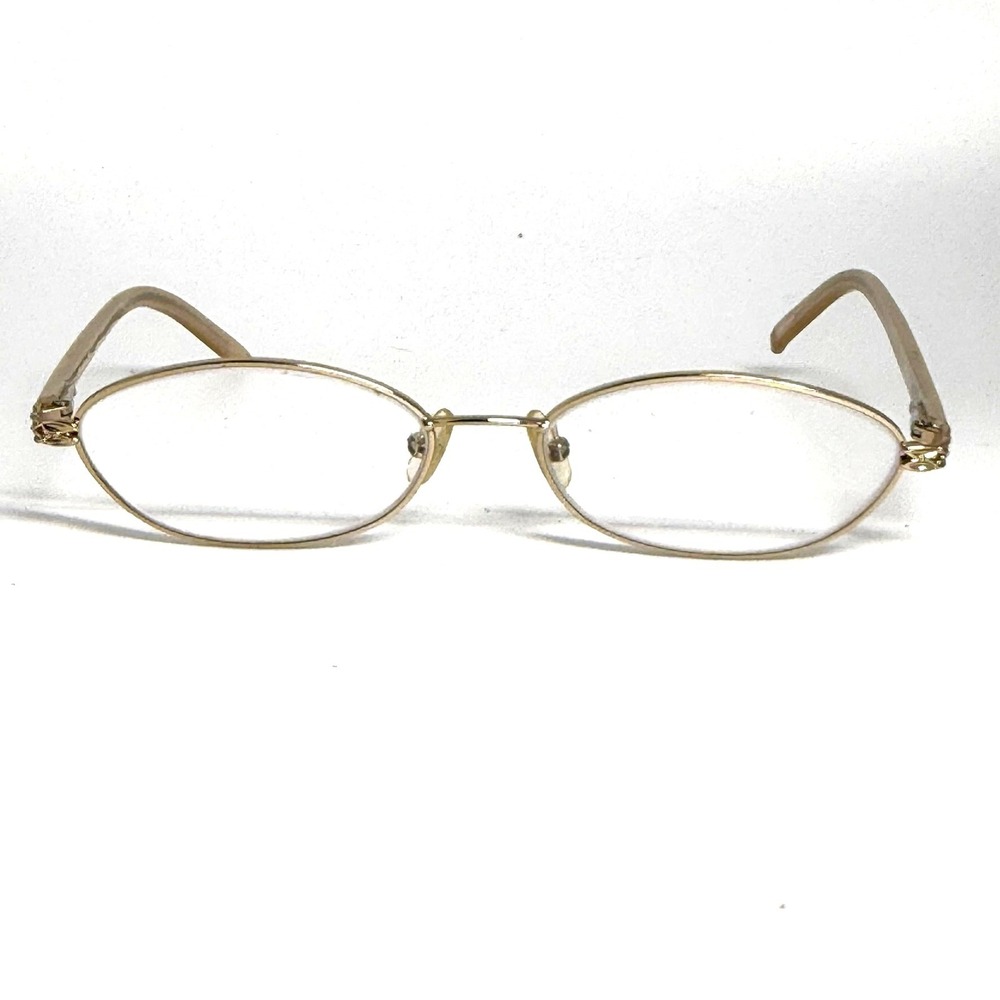 Liz Claiborne L297 0FJ4 Gold Tone Oval Eyeglasses Frames 50-16-135